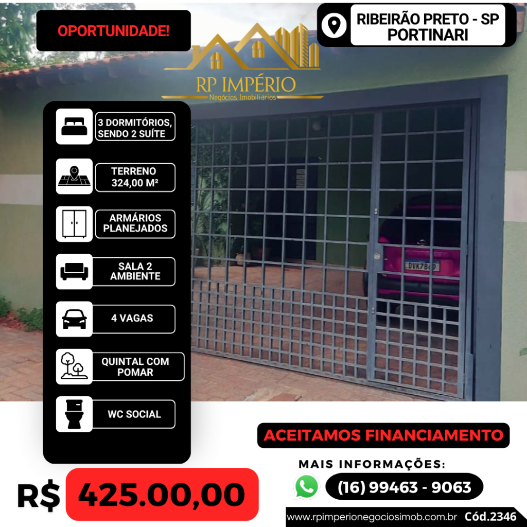 Casa Parque Res. Candido Portinari, 3 dorm, 2 suíte. Casa Parque Res. Candido Portinari, 3 dorm, 2 suíte.